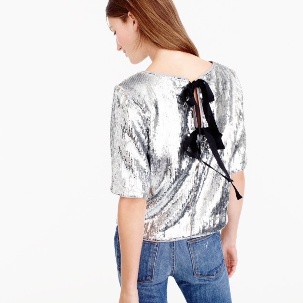 J crew sequins party top